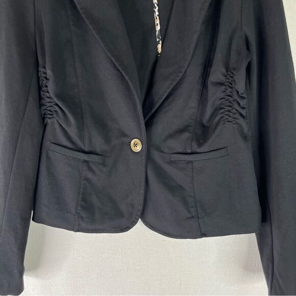Cato Blazer Women’s Black Notched Lapel One Button Business Casual Jacket Small - Picture 4 of 10